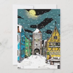 Rothenburg ob der Tauber Deutschland zu Weihnachte Einladung