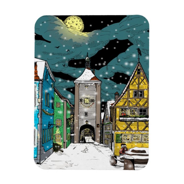 Rothenburg ob der Tauber Deutschland zu Weihnachte Magnet (Vertikal)