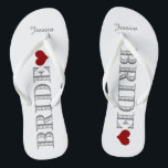 Rotherz-Bride Flip Flops<br><div class="desc">Spaß,  maßgeschneiderte weiße und rote Hochzeitsflip Flops.</div>