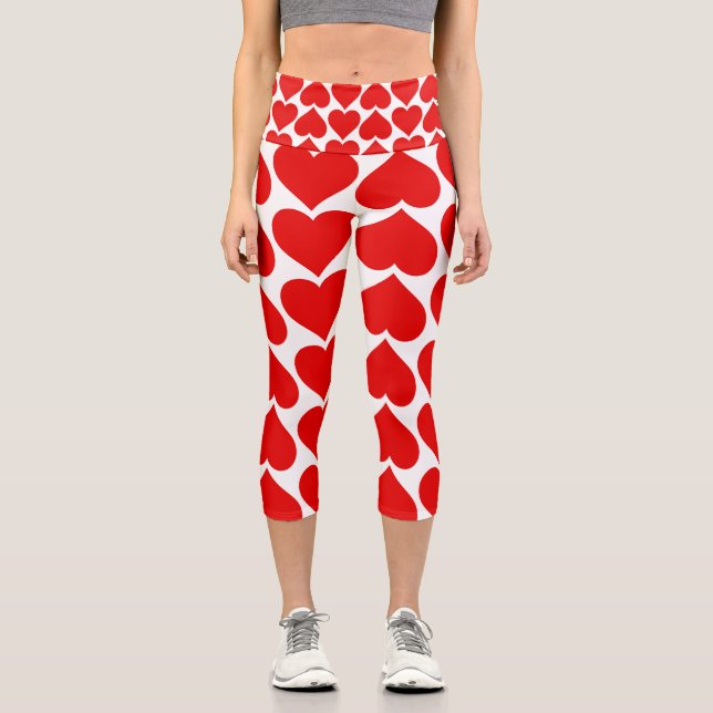 Rotherz Muster, Romantik, Liebe Capri Leggings (Vorderseite)