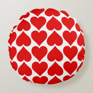 Rotherz Muster, Romantik, Liebe Rundes Kissen