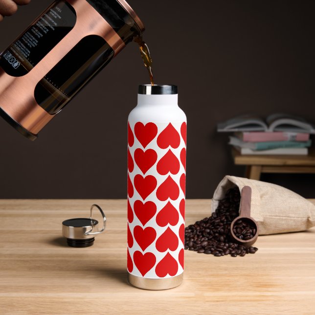 Rotherz Muster, Romantik, Liebe Trinkflasche (Kaffee)