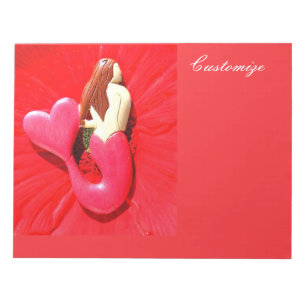 Rotherz-Schwanzmeerjungfrau Thunder_Cove Notizblock