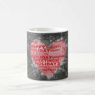 Rotherz-Weihnachtsfoto-Schnee-Kaffee-Tasse Kaffeetasse