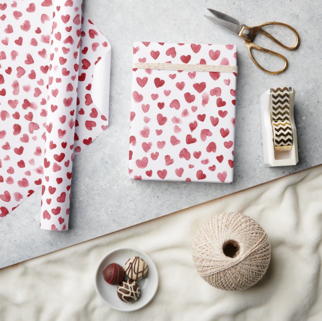 Rotherzen Valentinstag Geschenkpapier (Kunsthandwerk)