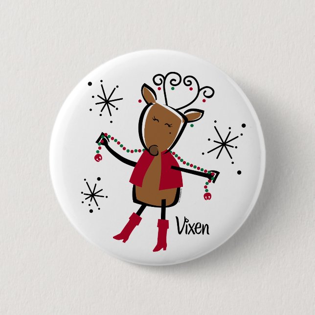 Rothirsch Rentier Button (Vorderseite)