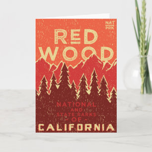 Rotholz-Nationalpark-Vintages Plakat Karte