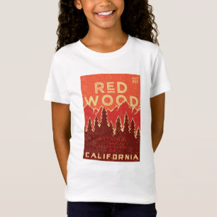 Rotholz-Nationalpark-Vintages Plakat T-Shirt