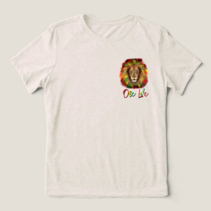Rotholzkopf rot-gelb Jamaika eine Liebe Tri-Blend Shirt