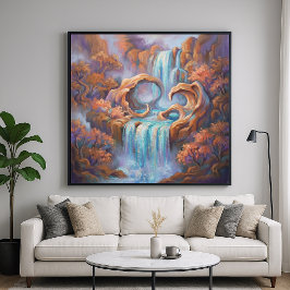 Rothstein-Wasserfall - Pastell-Impressionistischer Poster