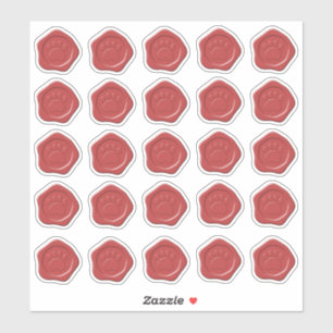 Rothundpfoten Wachs Siegel Aufkleber