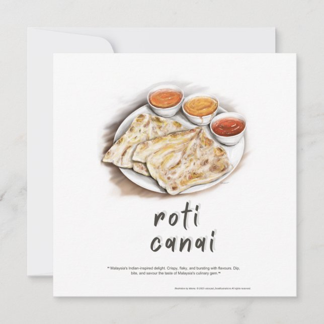 Roti Canai Malaysia Holiday Postcard Feiertagskarte (Vorderseite)