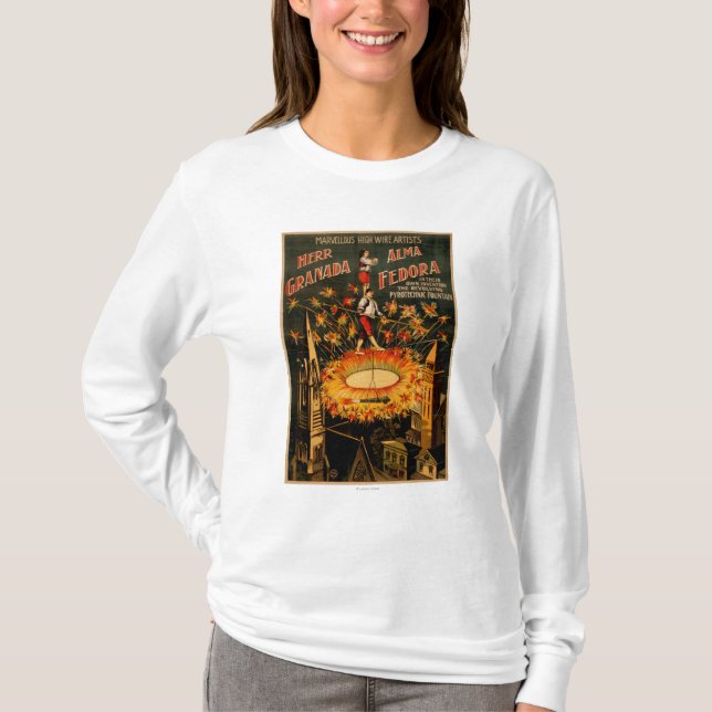 Rotierendes pyrotechnisches Brunnen-Hochseil T-Shirt (Vorderseite)