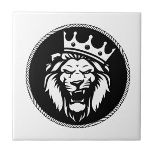 Rotierter Löwe mit Krone Fliese