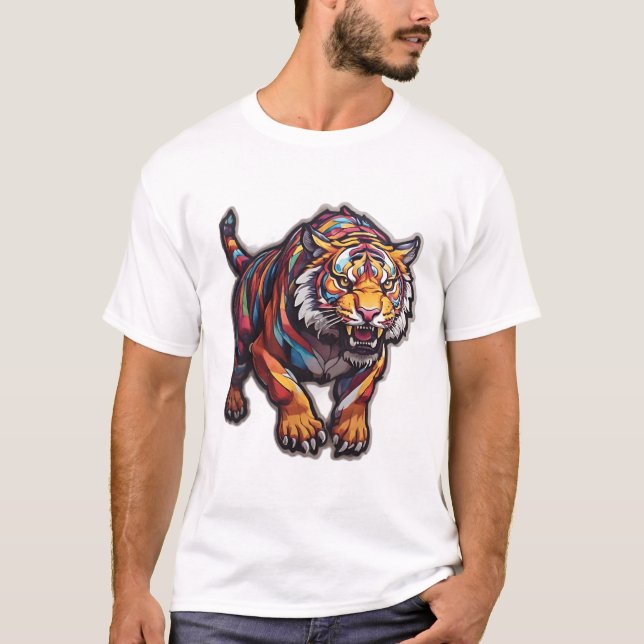 Rotiertiger schönes Design T-Shirt (Vorderseite)