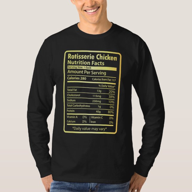 Rotisserie Chicken Nutrition Facts Erntedank T-Shirt (Vorderseite)