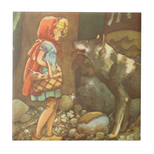 Rotkäppchen, altes Märchen Fliese