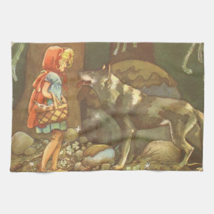 Rotkäppchen, altes Märchen Küchentuch