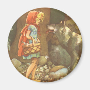 Rotkäppchen, altes Märchen Magnet