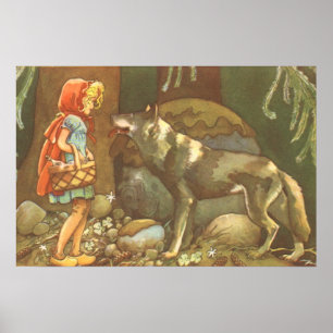 Rotkäppchen, altes Märchen Poster
