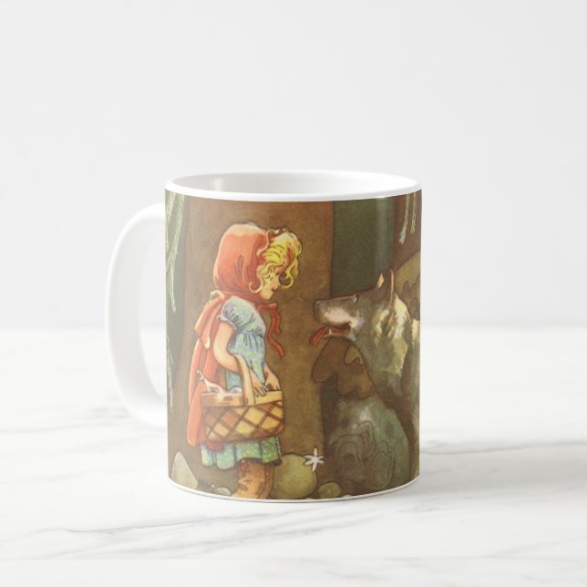 Rotkäppchen, altes Märchen Tasse (Vorderseite Links)