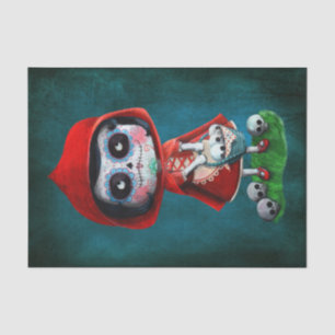 Rotkäppchen Dia de Los Muertos Little Seidenpapier