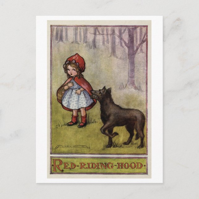 Rotkäppchen-Illustrations-Postkarte Postkarte (Vorderseite)