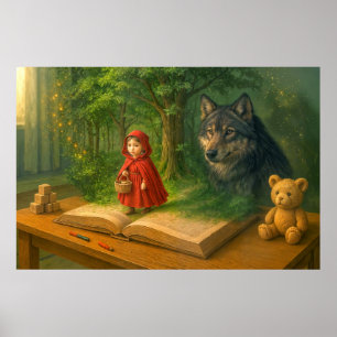Rotkäppchen im magischen Kinderzimmer Poster