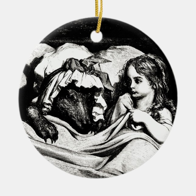 Rotkäppchen Keramikornament (Vorne)