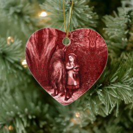 Rotkäppchen Little Red Riding Hood - Grimm Märchen Keramik Ornament