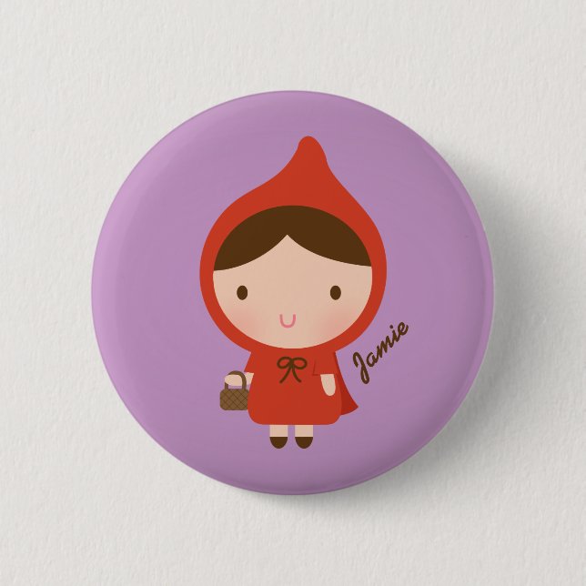 Rotkäppchen Märchen für Mädchen Button (Vorderseite)