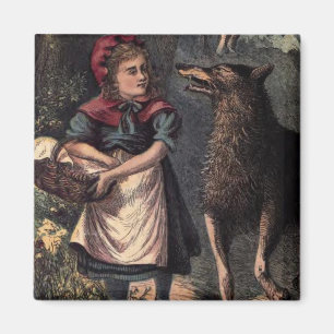 Rotkäppchen trifft den Wolf - ein Märchen aus alte Magnet
