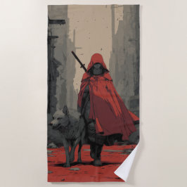 Rotkäppchen und der Wolf – Dark Fantasy Strandtuch