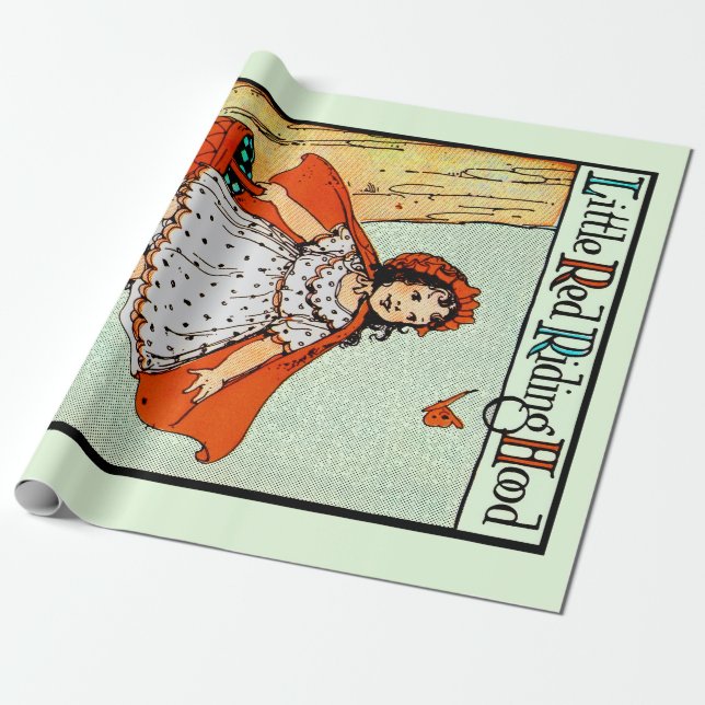 Rotkäppchen Vintage Süß Geschenkpapier (Ungerollt)