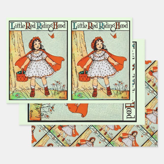 Rotkäppchen Vintage Süß Geschenkpapier Set (Set)