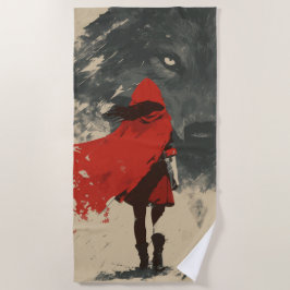 Rotkäppchen-Wolf-Strandtuch – Dunkles Märchen Strandtuch