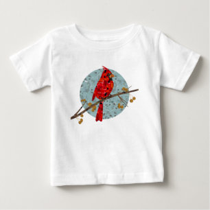 Rotkardinal, der Vogel des Weihnachtsfestes Baby T-shirt
