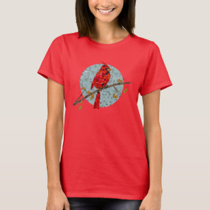 Rotkardinal, der Vogel des Weihnachtsfestes T-Shirt