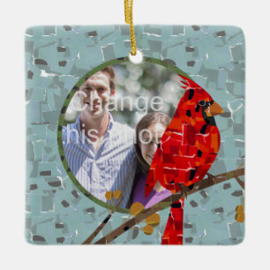 Rotkardinal, der Weihnachtsvogel Keramikornament