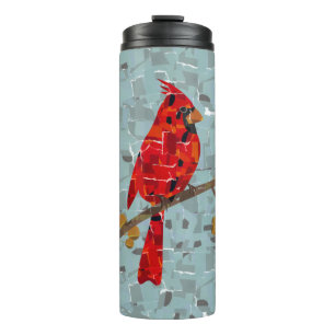 Rotkardinal, der Weihnachtsvogel Thermosbecher