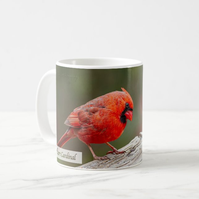 Rotkardinal Psalm 145:14 KJV Kaffeetasse (Vorderseite Links)