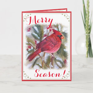 ROTKARDINAL-VOGEL FROHE WEIHNACHTEN GRUSS FEIERTAG