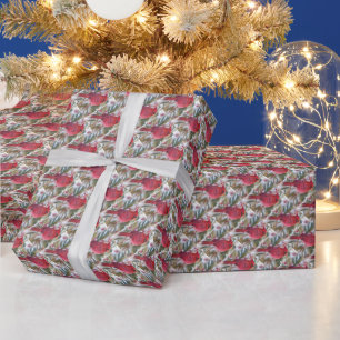 ROTKARDINAL-VOGELPAPIER GESCHENKPAPIER