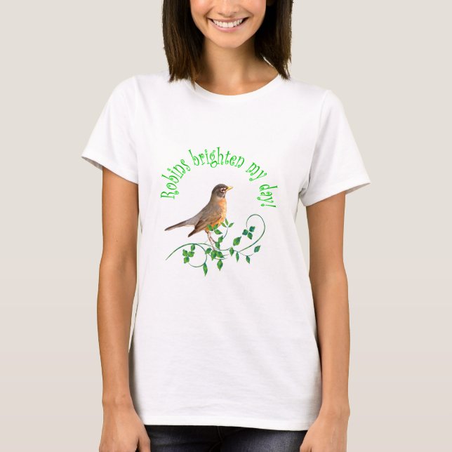 Rotkehlchen erhellen meinen Tag T-Shirt (Vorderseite)