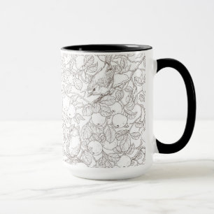 Rotkehlchen im Apfelbaum/Umber und Weiß Tasse