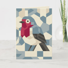 Rotkehlchen in Vector-Block-Weihnachtskarte Feiertagskarte