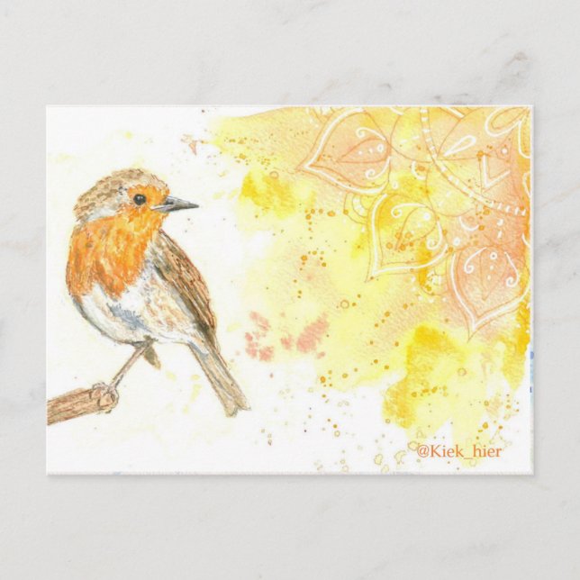 Rotkehlchen-Postkarte Postkarte (Vorderseite)
