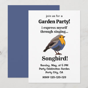 Rotkehlchen Singvogel Gartenparty Einladung