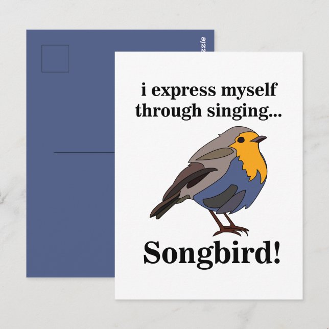Rotkehlchen Singvogel Postkarte (Vorne/Hinten)
