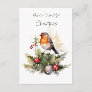 Rotkehlchen-Tannen-Weihnachtskarte Begleitkarte